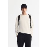 Avva Erkek Beyaz Bisiklet Yaka Pamuklu Şardonlu Baskılı Regular Fit Sweatshirt B001033