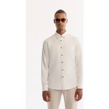 Avva Erkek Beyaz Düğmeli Yaka Pamuklu Soft Touch Regular Fit Gömlek B002036 - XL