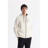Avva Erkek Beyaz Kapüşonlu 3 İplik Şardonlu Fermuarlı Regular Fit Sweatshirt E001019