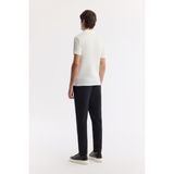 Avva Erkek Beyaz Polo Yaka Dokulu Jakarlı Regular Fit T-Shirt A51Y1019 - M