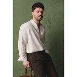 Avva Erkek Beyaz V Yaka Nefes Alan Soft Touch Comfort Fit Gömlek A61Y2106