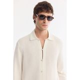 AVVA Erkek Beyaz Yarım Patlı Soft Touch %100 Pamuk Nefes Alan Comfort Fit Gömlek A61Y2082 - 2XL