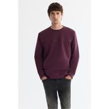 Avva Erkek Bordo Regular Fit Bisiklet Yaka Pamuklu Baskılı Elastan Sweatshirt A42Y1267