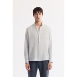 AVVA Erkek Buz Gri Comfort Fit %100 Keten Düğmeli Yaka Gömlek B002191 - 2XL