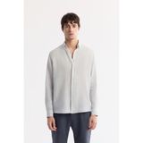 AVVA Erkek Buz Gri Comfort Fit %100 Keten Düğmeli Yaka Gömlek B002191 - XS