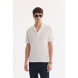 AVVA Erkek Ekru Apaj Yaka Kolay Ütülenen Comfort Fit T-Shirt A61Y1013