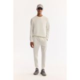 AVVA Erkek Ekru Beli Lastikli Bağcıklı Pamuklu Bi-Stretch Regular Fit Eşofman Altı A52Y3402 - XL