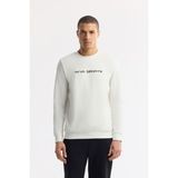 Avva Erkek Ekru Bisiklet Yaka Baskılı Bi-Stretch İnterlok Regular Fit Sweatshirt A51Y1208 - 3XL