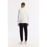 Avva Erkek Ekru Bisiklet Yaka Baskılı Bi-Stretch İnterlok Regular Fit Sweatshirt A51Y1208 - M