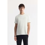 Avva Erkek Ekru Bisiklet Yaka Baskılı Bi-Stretch İnterlok Regular Fit T-Shirt A51Y1001 - M