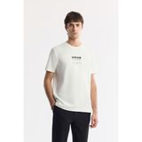 Avva Erkek Ekru Bisiklet Yaka Baskılı Bi-Stretch İnterlok Regular Fit T-Shirt A51Y1140 - 2XL