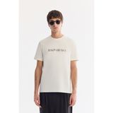 Avva Erkek Ekru Bisiklet Yaka Baskılı Bi-Stretch İnterlok Regular Fit T-shirt A61Y1061