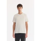 AVVA Erkek Ekru Bisiklet Yaka Baskılı Bi-Stretch İnterlok Regular Fit T-shirt A61Y1082 - XL