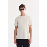 Avva Erkek Ekru Bisiklet Yaka Baskılı Bi-Stretch İnterlok Regular Fit T-shirt A61Y1138