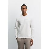 Avva Erkek Ekru Bisiklet Yaka Baskılı İnterlok Regular Fit Sweatshirt A62Y1284