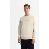 Avva Erkek Ekru Bisiklet Yaka Baskılı Soft Touch Regular Fit Sweatshirt A42Y1307 - M