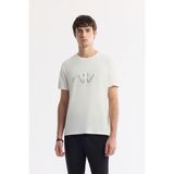 Avva Erkek Ekru Bisiklet Yaka Baskılı Soft Touch Regular Fit T-Shirt A51Y1106 - 2XL