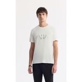 Avva Erkek Ekru Bisiklet Yaka Baskılı Soft Touch Regular Fit T-Shirt A51Y1106 - M