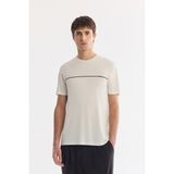 AVVA Erkek Ekru Bisiklet Yaka Baskılı Soft Touch Regular Fit T-Shirt A61Y1060 - XL