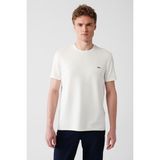 AVVA Erkek Ekru Bisiklet Yaka Bi-Stretch Kırışmaz Baskılı Regular Fit T-Shirt B001040 - 3XL