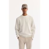 AVVA Erkek Ekru Bisiklet Yaka Çizgili Elastan Regular Fit Sweatshirt A52Y1218 - M
