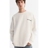 Avva Erkek Ekru Bisiklet Yaka Elastan Oversize Fit Sweatshirt A42Y1248 - M