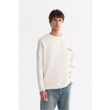 Avva Erkek Ekru Bisiklet Yaka Elastan Oversize Fit Sweatshirt A42Y1248