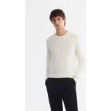 AVVA Erkek Ekru Bisiklet Yaka Jakarlı Rayon Tüylenmeyen Regular Fit Triko Kazak A42Y5072 - 2XL