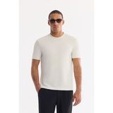 AVVA Erkek Ekru Bisiklet Yaka Kolay Ütülenen Regular Fit T-Shirt A61Y1170 - 3XL