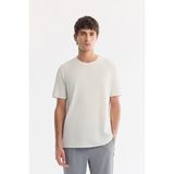 AVVA Erkek Ekru Bisiklet Yaka Nefes Alan Soft Touch Baskılı Regular Fit T-Shirt A61Y1021 - 2XL