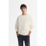 Avva Erkek Ekru Bisiklet Yaka Pamuklu Baskılı Elastan Regular Fit Sweatshirt A42Y1243 - XL
