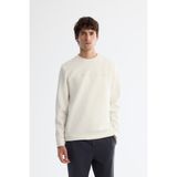 Avva Erkek Ekru Bisiklet Yaka Pamuklu Baskılı Elastan Regular Fit Sweatshirt A42Y1267 - 2XL