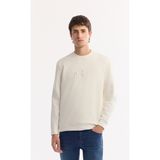 AVVA Erkek Ekru Bisiklet Yaka Pamuklu Bi-Stretch Baskılı Regular Fit Sweatshirt A52Y1247 - XL