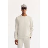 Avva Erkek Ekru Bisiklet Yaka Pamuklu Bi-Stretch Regular Fit Sweatshirt A52Y1272 - XL