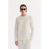 AVVA Erkek Ekru Bisiklet Yaka Pamuklu Kolay Ütülenen Regular Fit Sweatshirt A61Y1207 - XL