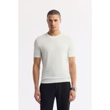 Avva Erkek Ekru Bisiklet Yaka Rayon Triko Regular Fit T-Shirt A51Y5004 - M