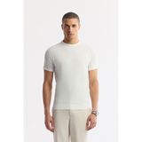 Avva Erkek Ekru Bisiklet Yaka Rayon Triko Regular Fit T-Shirt A51Y5005 - 3XL