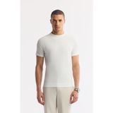 Avva Erkek Ekru Bisiklet Yaka Rayon Triko Regular Fit T-Shirt A51Y5005 - 3XL