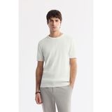 Avva Erkek Ekru Bisiklet Yaka Triko Regular Fit T-Shirt A51Y5023 - 2XL