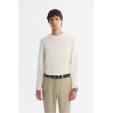 AVVA Erkek Ekru Bisiklet Yaka Viskon Karışımlı Basic Regular Fit Sweatshirt A42Y1350