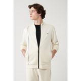 Avva Erkek Ekru Dik Yaka Baskılı Soft Touch Baskılı Regular Fit Sweatshirt A41Y1225