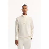Avva Erkek Ekru Dik Yaka Fermuarlı Pamuklu Bi-Stretch Regular Fit Sweatshirt A52Y1282