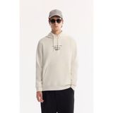 Avva Erkek Ekru Kapüşonlu Pamuklu Bi-Stretch Baskılı Regular Fit Sweatshirt A52Y1211