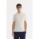 Avva Erkek Ekru Kıvrılmaz Fermuarlı Polo Yaka Regular Fit T-Shirt A61Y1090