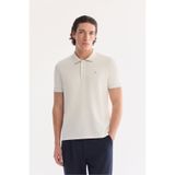 Avva Erkek Ekru Kıvrılmaz Polo Yaka Düğmeli Bi-Stretch İnterlok Regular Fit T-Shirt A61Y1075