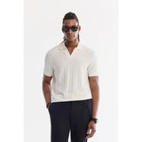 AVVA Erkek Ekru Kıvrılmaz Polo Yaka Düğmesiz Regular Fit T-Shirt A61Y1084 - 2XL
