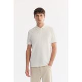 AVVA Erkek Ekru Kıvrılmaz Polo Yaka Fermuarlı Regular Fit T-Shirt A61Y1009 - XS