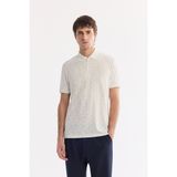 AVVA Erkek Ekru Kıvrılmaz Polo Yaka Fermuarlı Regular Fit T-Shirt A61Y1046 - 3XL