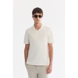 AVVA Erkek Ekru Pamuklu Kıvrılmaz Polo Yaka Düğmesiz Bi-Stretch Regular Fit T-shirt A61Y1130 - XL