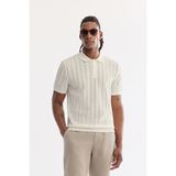AVVA Erkek Ekru Polo Yaka Düğmeli Soft Touch Regular Fit Triko T-Shirt A61Y5020